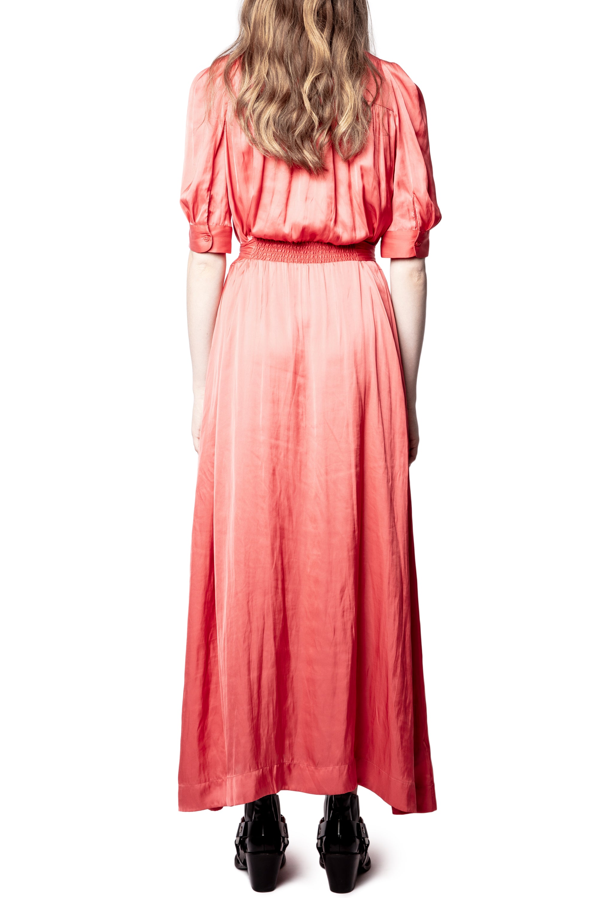Robe Remedy en satin - Corail