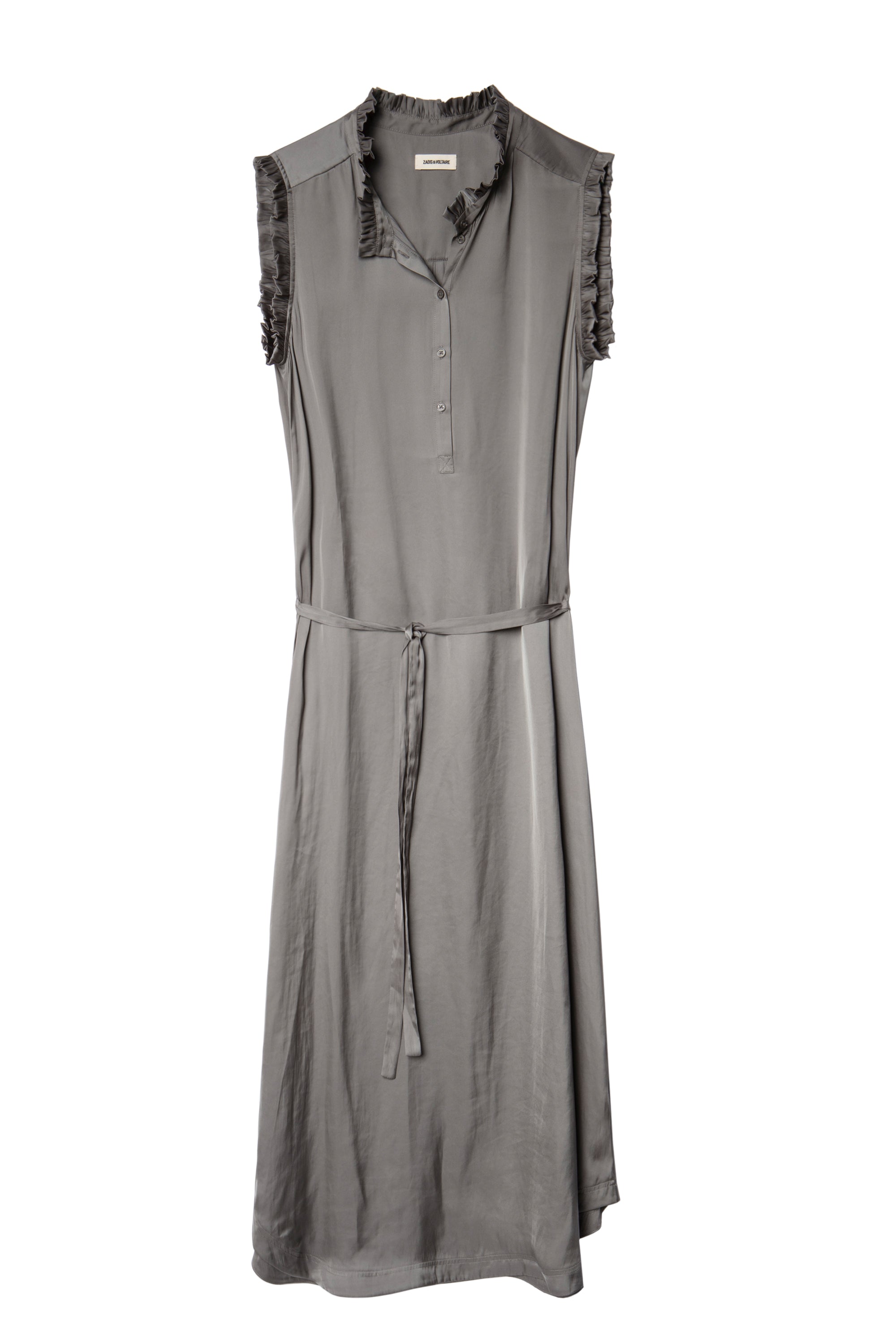 ZHORS LIGNE GRIS RAOS SATIN ROBE COURTE