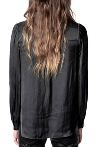 Tunique Taos en satin - Noir