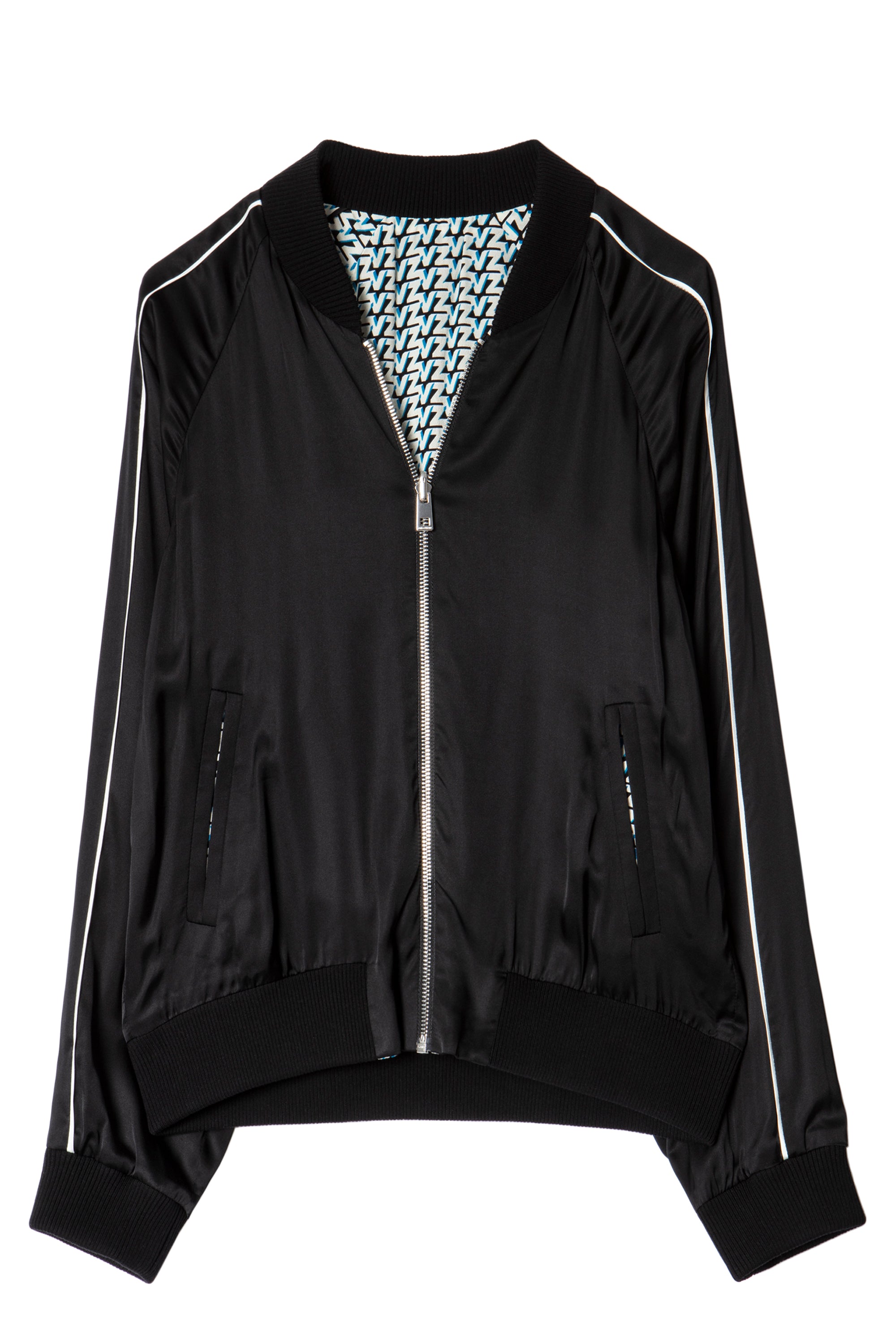 ZHORS LIGNE NOIR BILLY SATIN BLOUSON REVERSIBLE