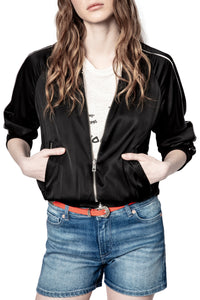 ZHORS LIGNE NOIR BILLY SATIN BLOUSON REVERSIBLE