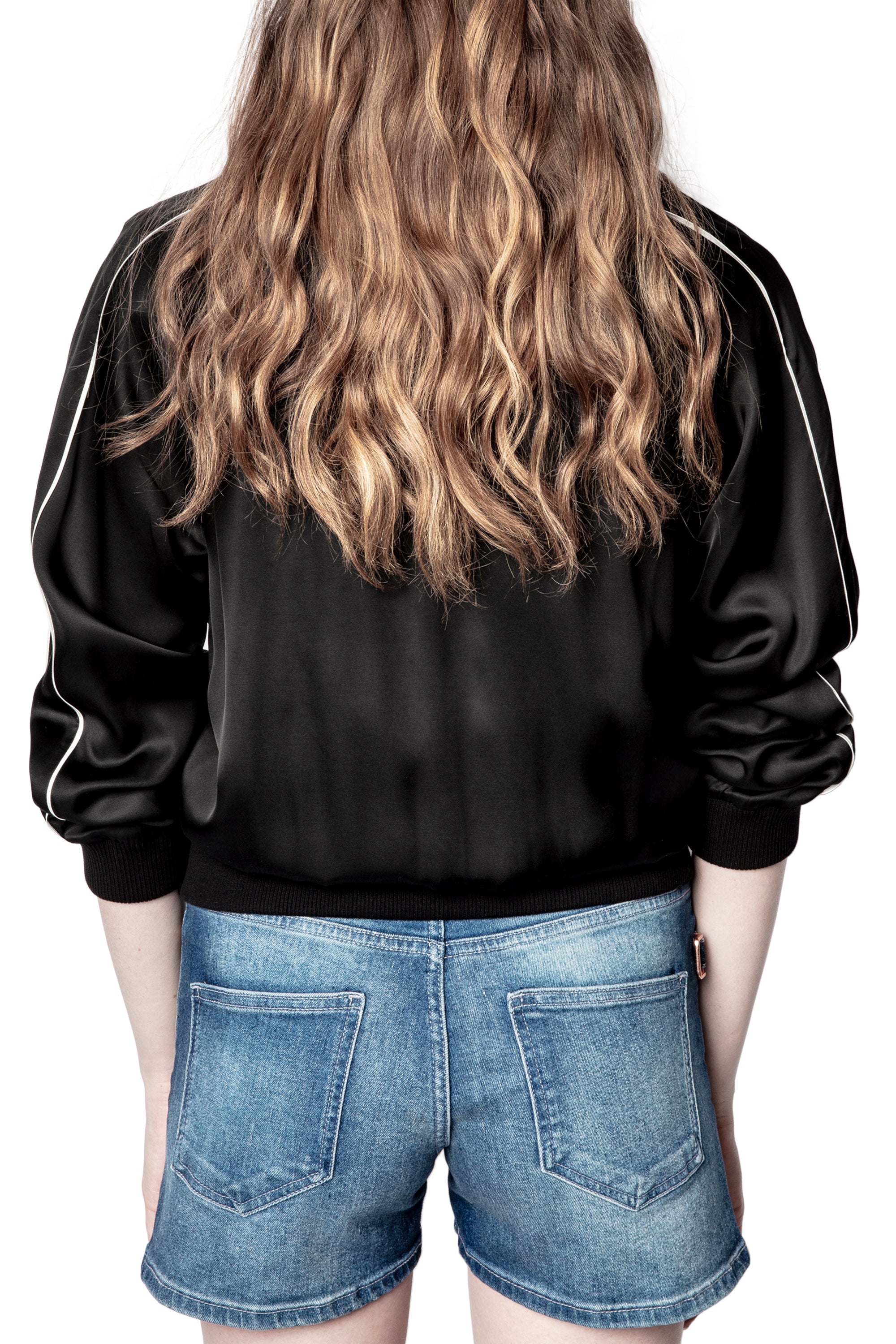 ZHORS LIGNE NOIR BILLY SATIN BLOUSON REVERSIBLE