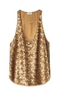 ZHORS LIGNE GOLD COACH SEQUIN DEBARDEUR