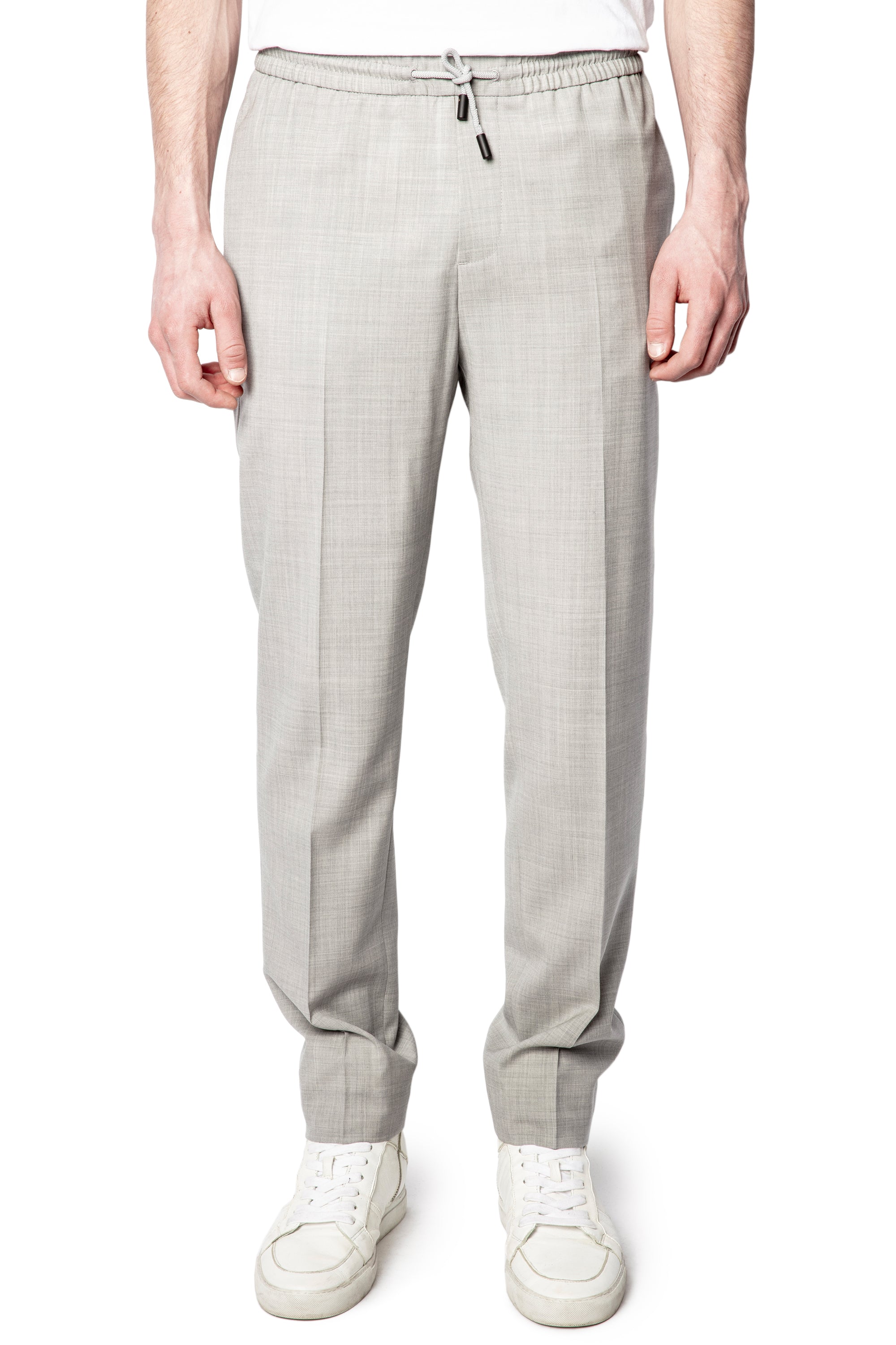 ZHORS LIGNE GRIS CHINE PEROU LIGHT WOOL PANTALON