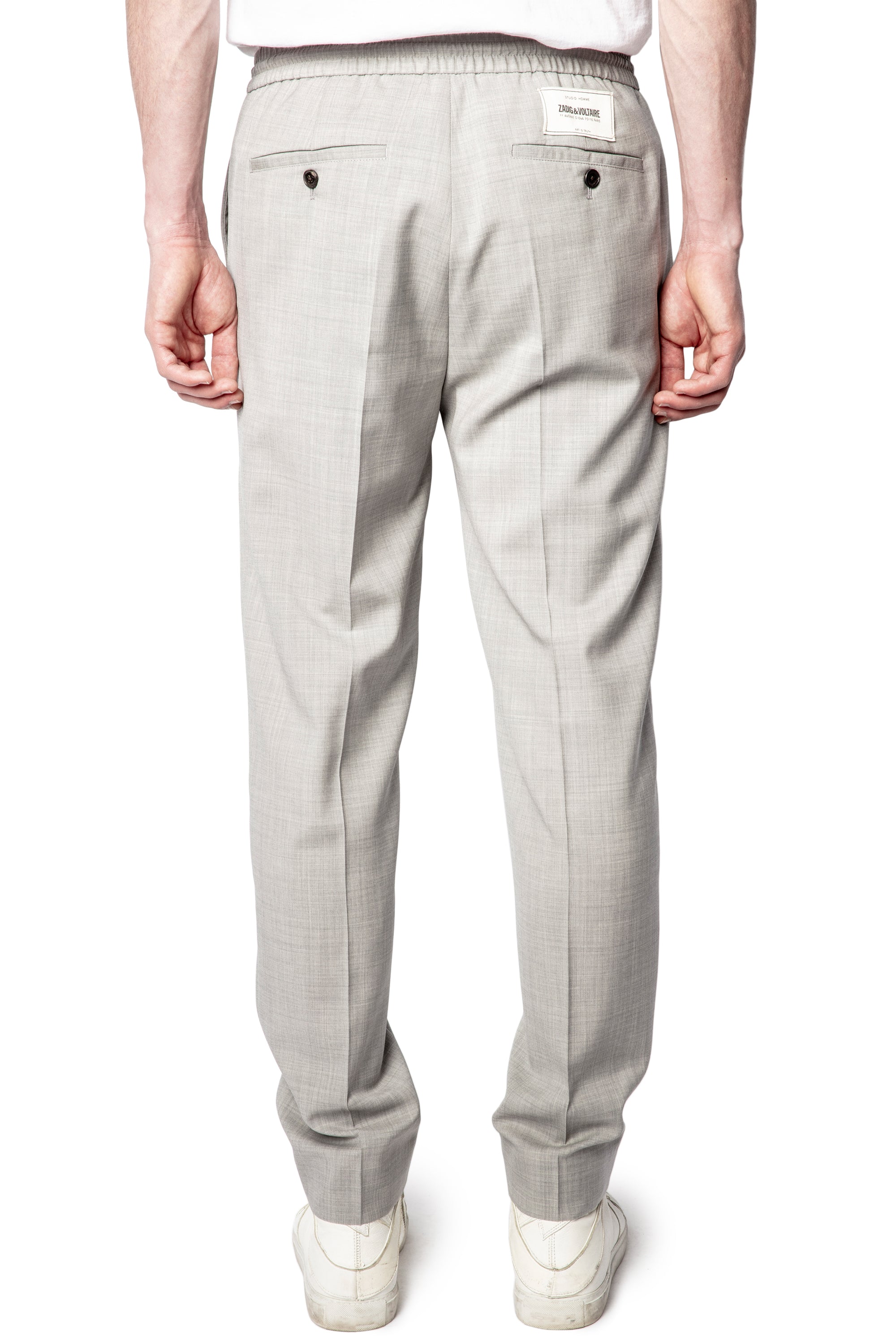 ZHORS LIGNE GRIS CHINE PEROU LIGHT WOOL PANTALON