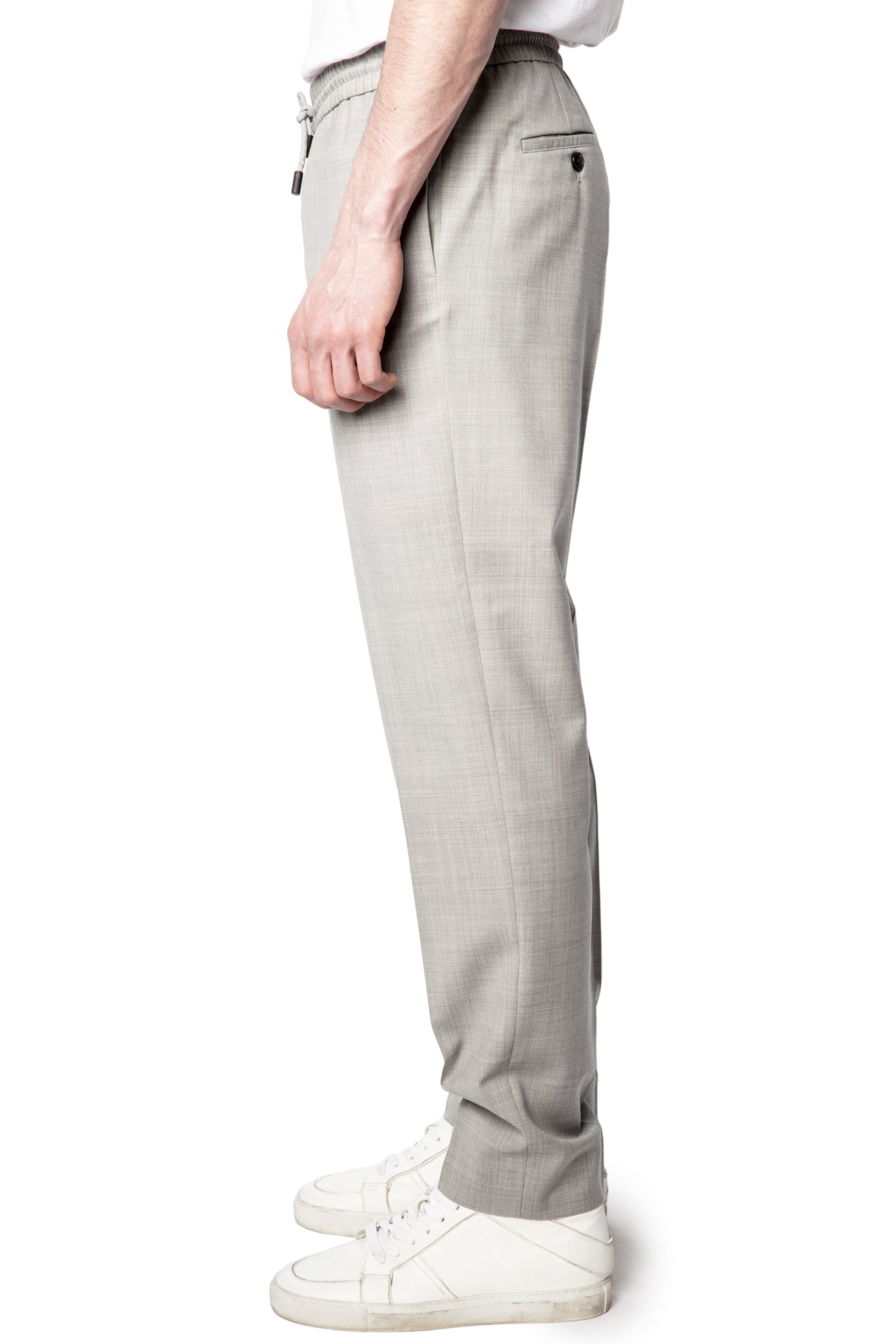ZHORS LIGNE GRIS CHINE PEROU LIGHT WOOL PANTALON