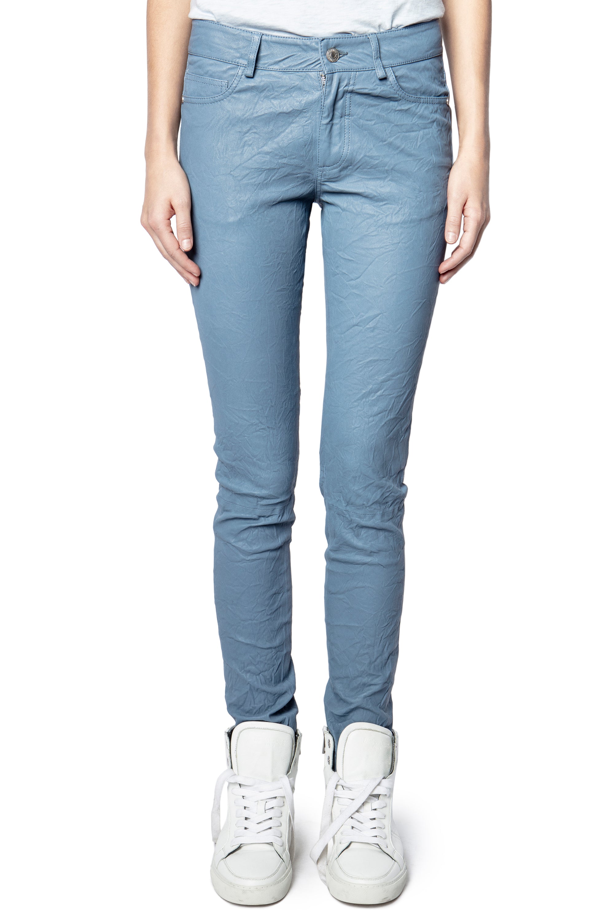 Phlame trousers in crushed leather - Sixtine
