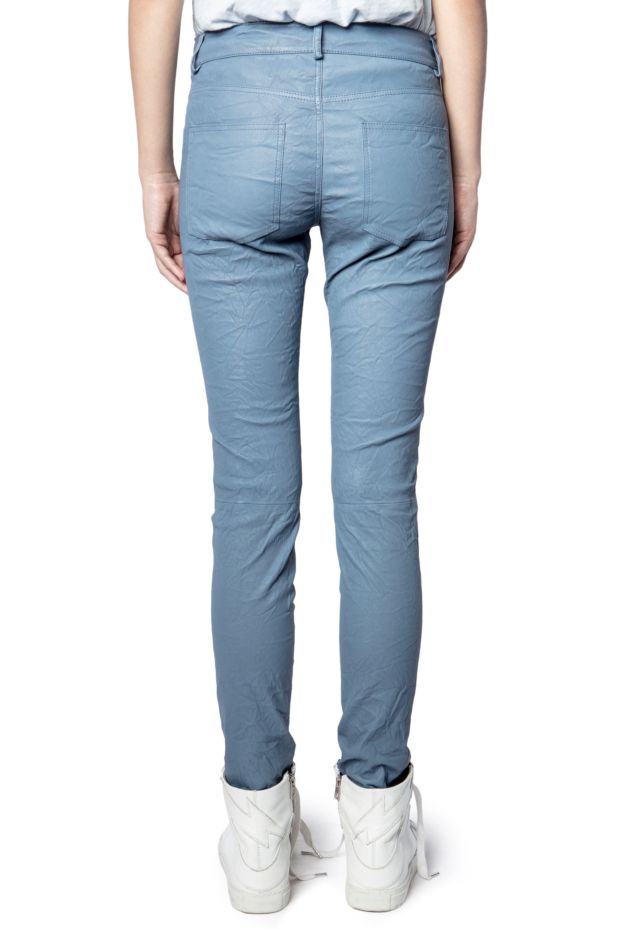 Phlame trousers in crushed leather - Sixtine