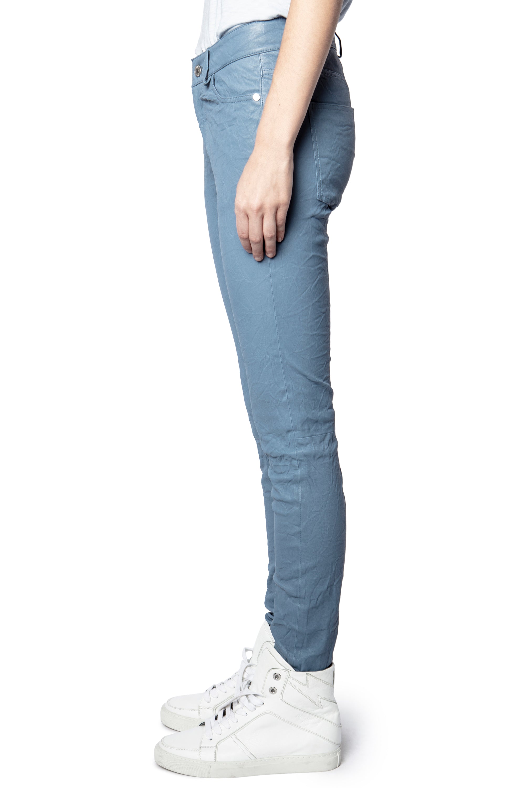 Phlame trousers in crushed leather - Sixtine