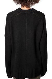 Pull Malta à logo " ZV" en cachemire - Noir