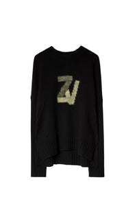 Pull Malta à logo " ZV" en cachemire - Noir