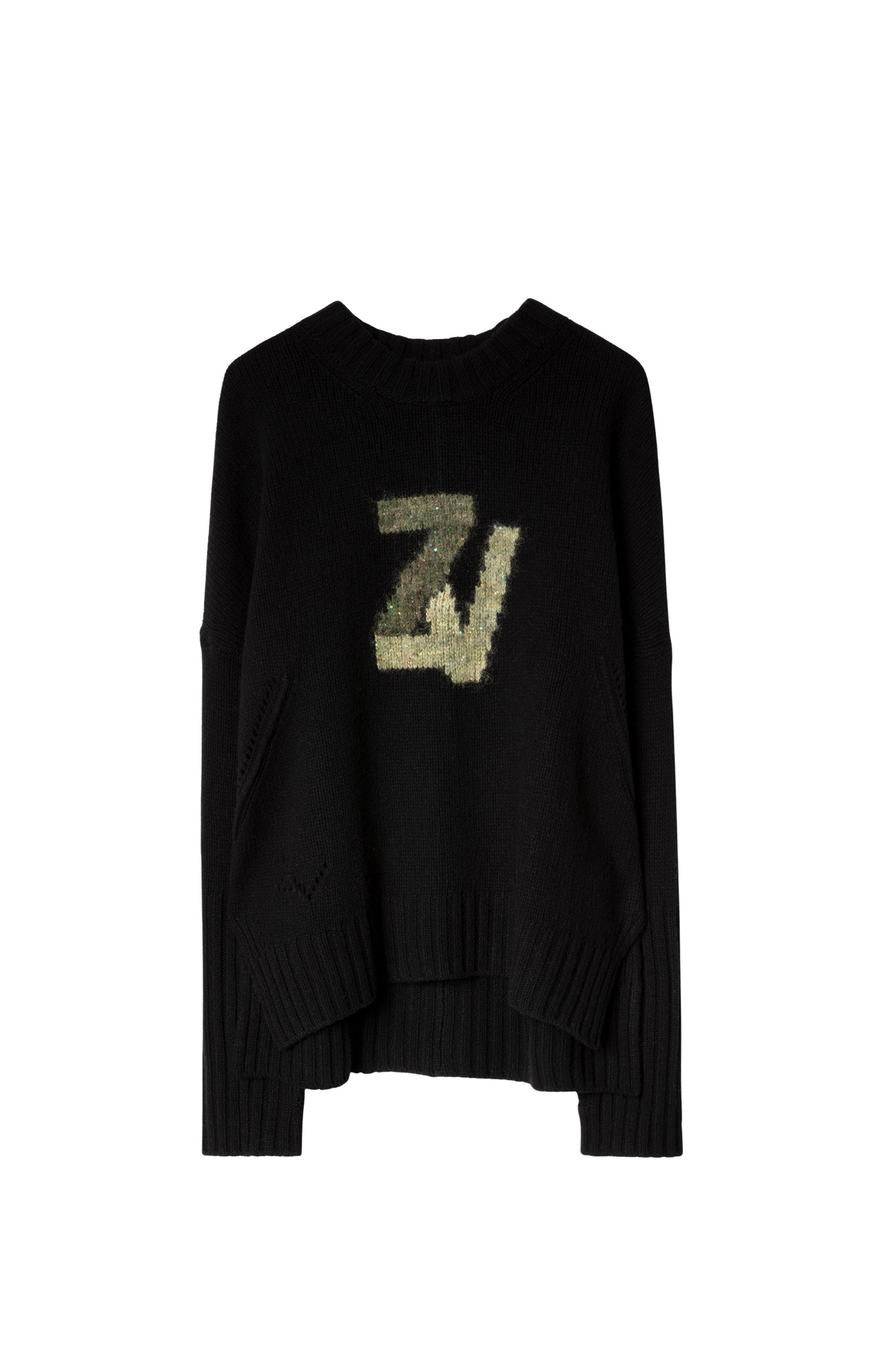 Pull Malta à logo " ZV" en cachemire - Noir