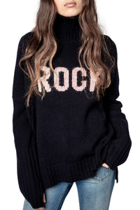 Pull Alma Rock en laine mérinos - Encre
