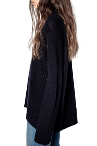 Pull Alma Rock en laine mérinos - Encre