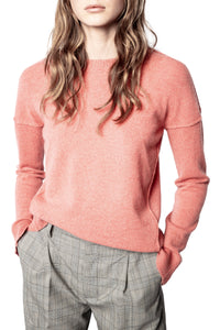 Pull Cici Patch en cachemire - Corail