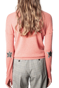 Pull Cici Patch en cachemire - Corail