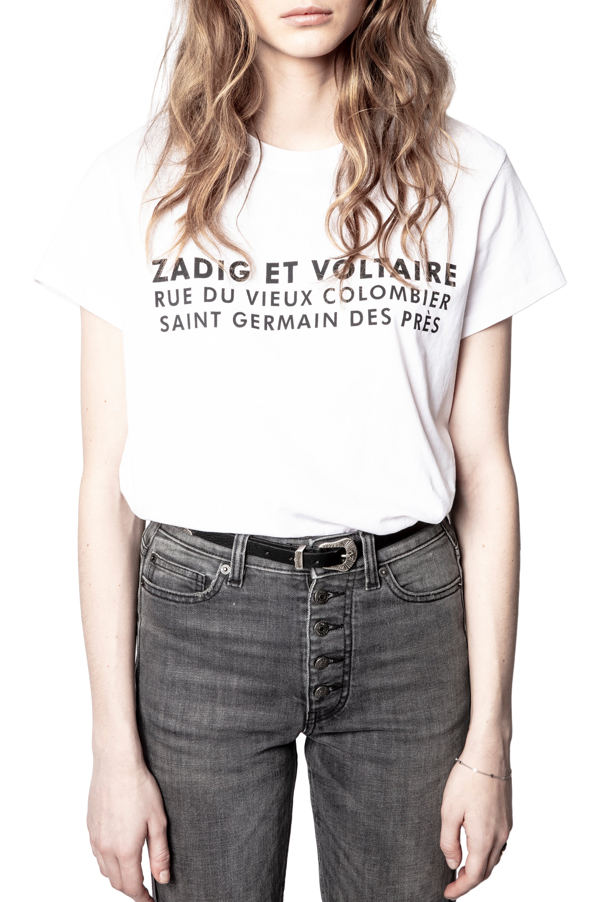 T-shirt Zoe à logo " ZV" - Blanc