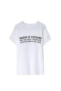 T-shirt Zoe à logo " ZV" - Blanc