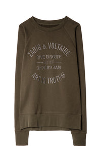 ZHORS LIGNE KAKI UPPER BLASON BRODE SWEAT COTON