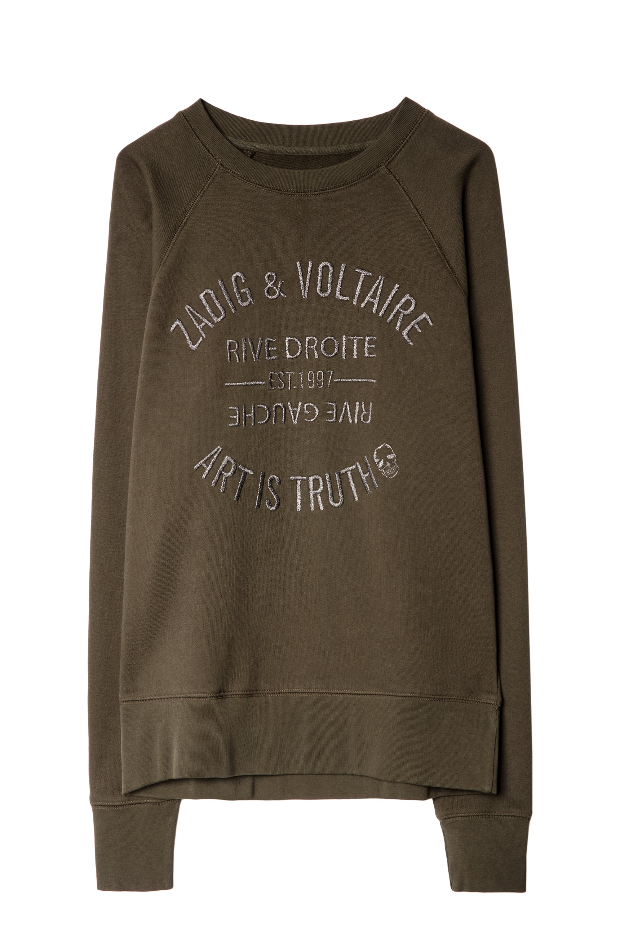 ZHORS LIGNE KAKI UPPER BLASON BRODE SWEAT COTON