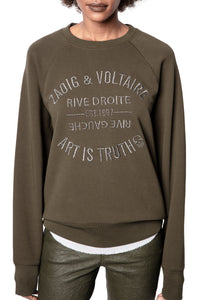 ZHORS LIGNE KAKI UPPER BLASON BRODE SWEAT COTON