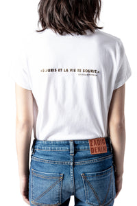 ZHORS LIGNE BLANC ZOE CITATION T-SHIRT CO/PE PRI