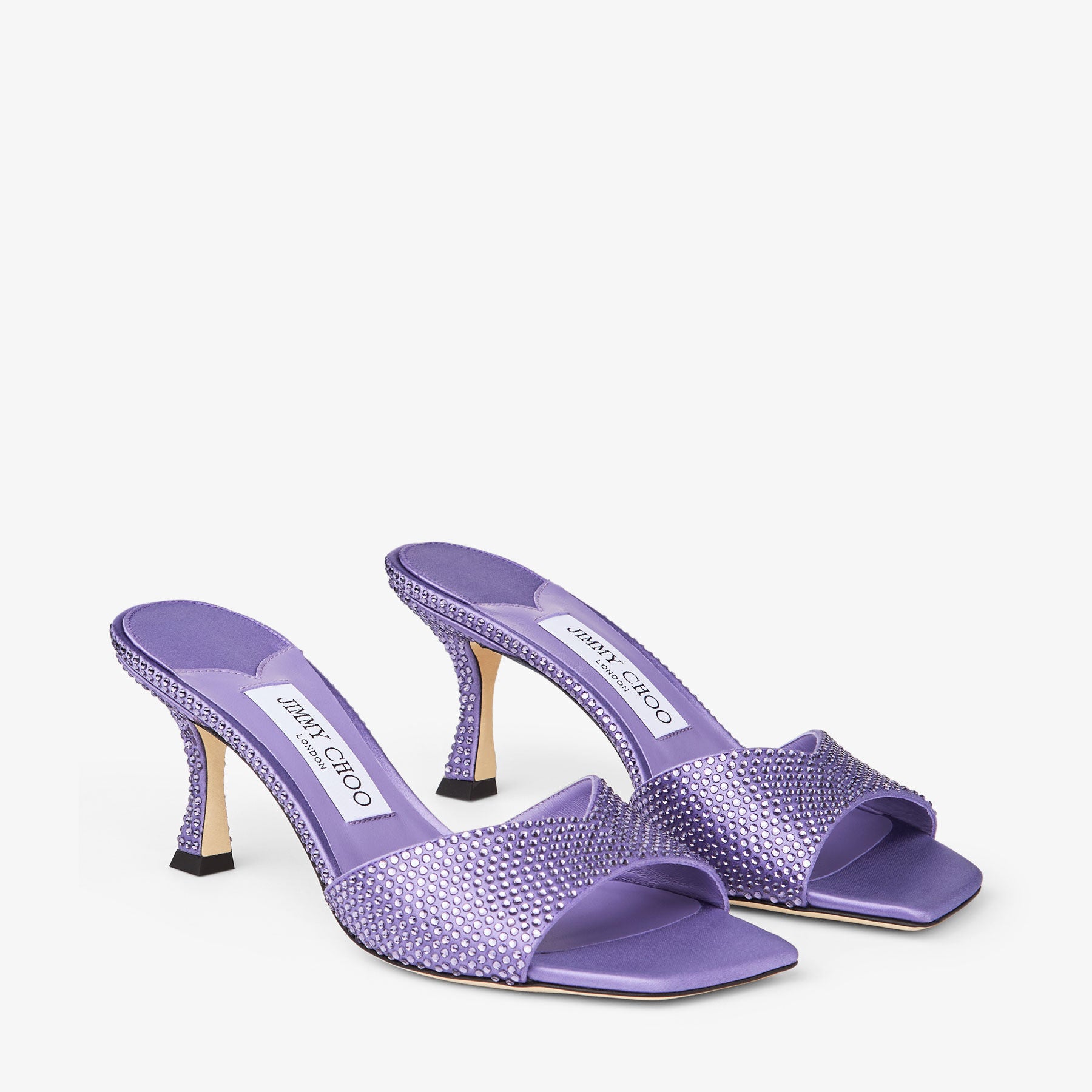 Mules Skye 70 en satin à cristaux - Tanzanite & Tanzanite