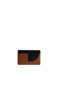 Porte-cartes JP en cuir - Noir & Marron Châtaigne