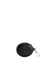 Mini pochette JP en cuir - Noir