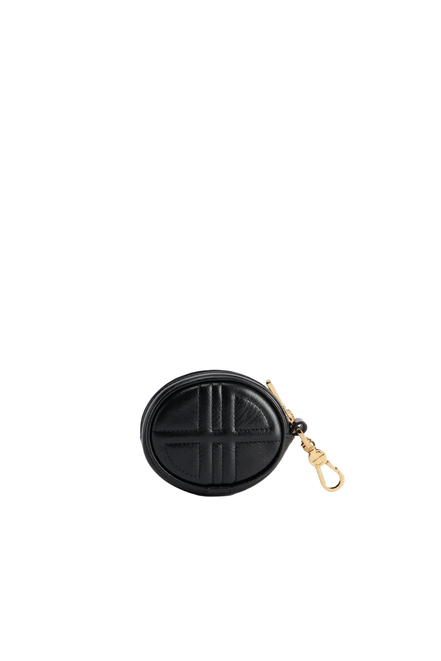 Mini pochette JP en cuir - Noir