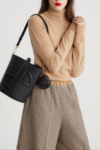 Mini pochette JP en cuir - Noir