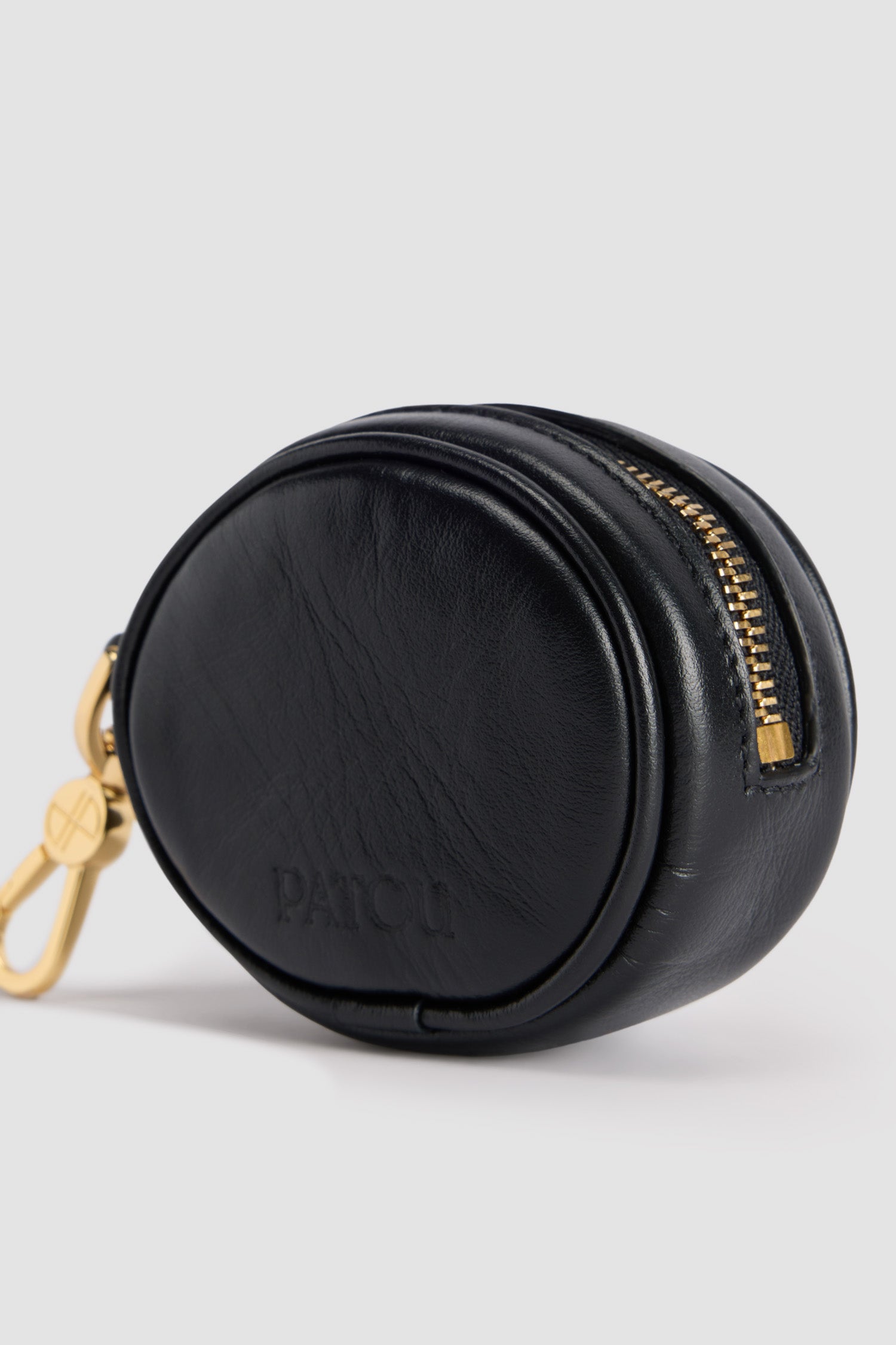 Mini pochette JP en cuir - Noir