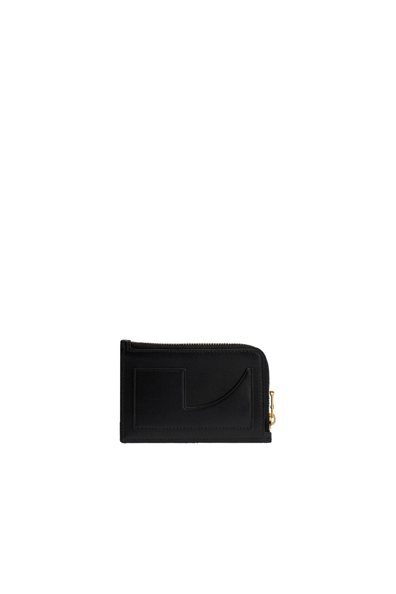 Porte-cartes zippé Patou en cuir - Noir