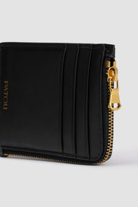 Black / Porte-cartes zippé Patou en cuir