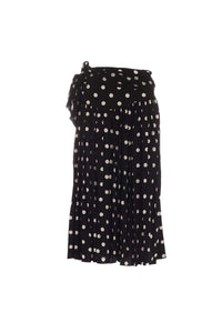 Long polka-dot skirt - Black & Ivory