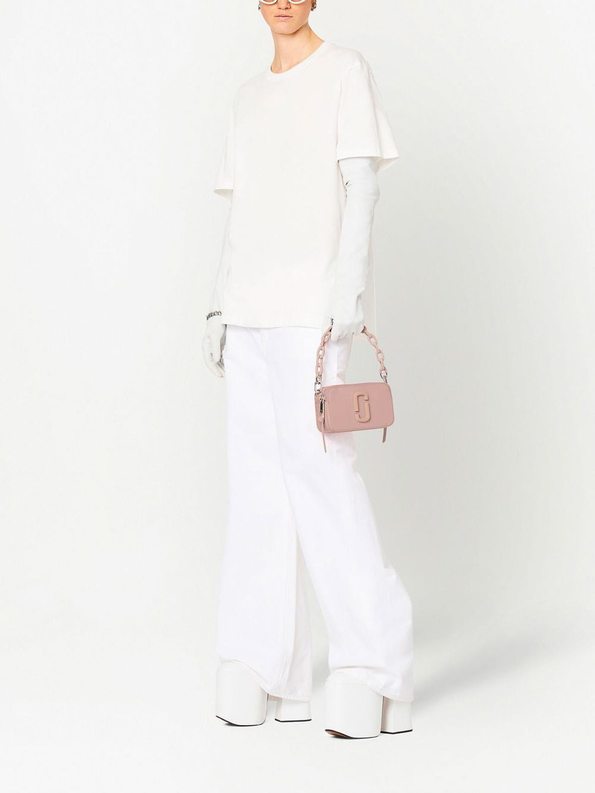 Sac à bandoulière Snapshot en cuir - Rose