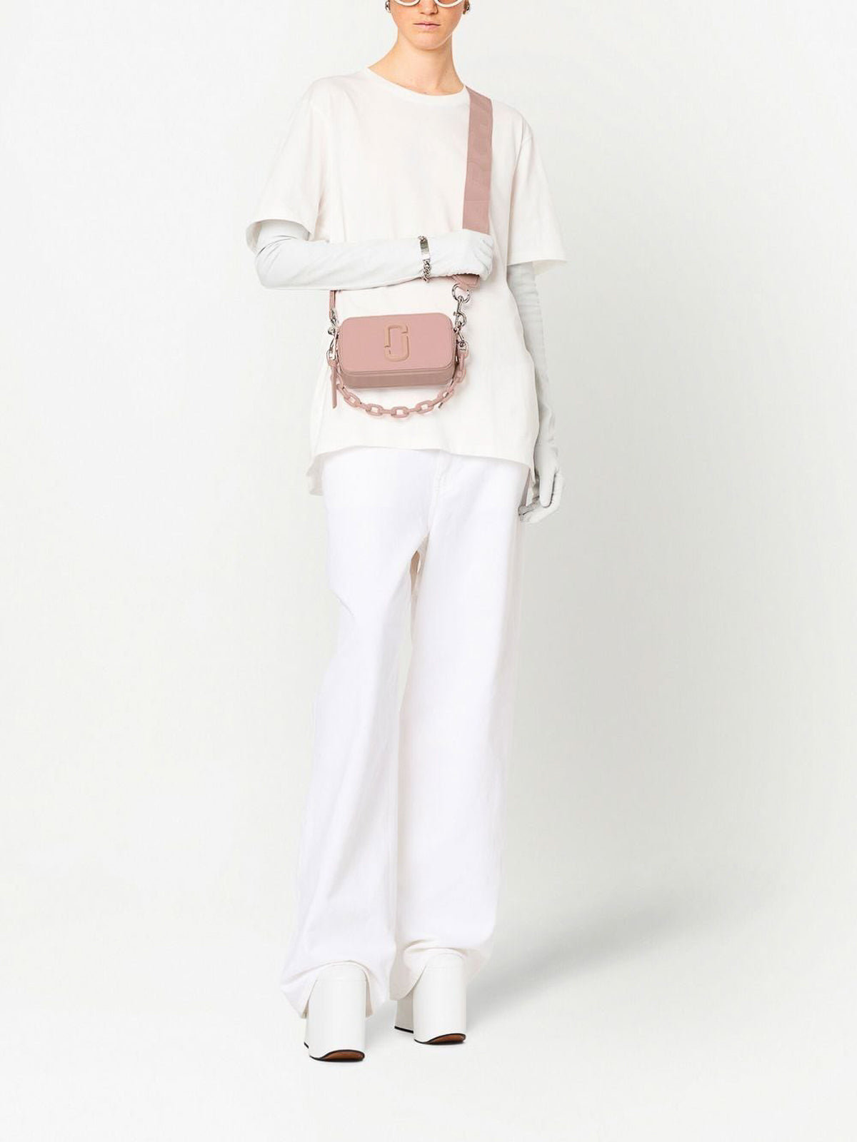Sac à bandoulière Snapshot en cuir - Rose