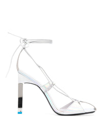 Adele lace-up pump 105mm - HOLOGRAPHIC SILVER