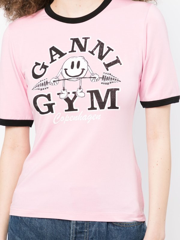 T-shirt ajusté à imprimé Gym - Bonbon