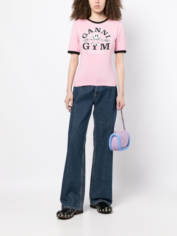 T-shirt ajusté à imprimé Gym - Bonbon