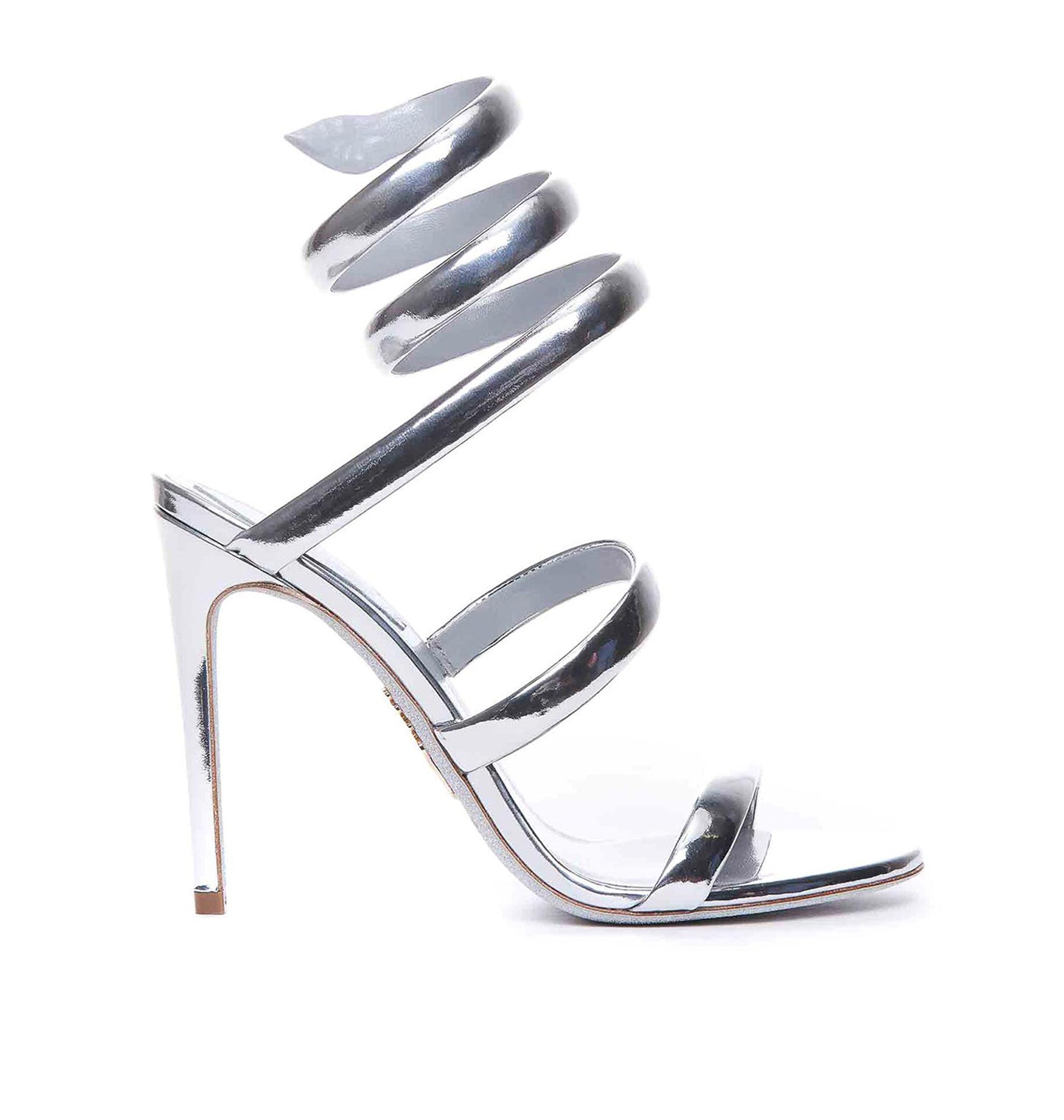 Cleopatra 105 heeled sandals in leather - Argento