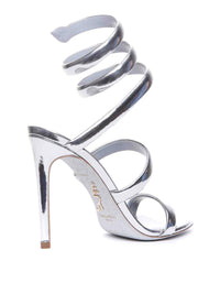 Cleopatra 105 heeled sandals in leather - Argento
