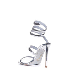 Cleopatra 105 heeled sandals in leather - Argento