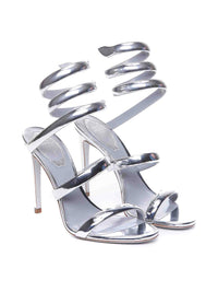 Cleopatra 105 heeled sandals in leather - Argento