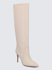 Bottes Stiletto 105 en cuir - Vanilla