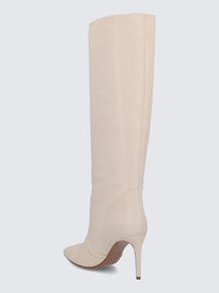 Bottes Stiletto 105 en cuir - Vanilla