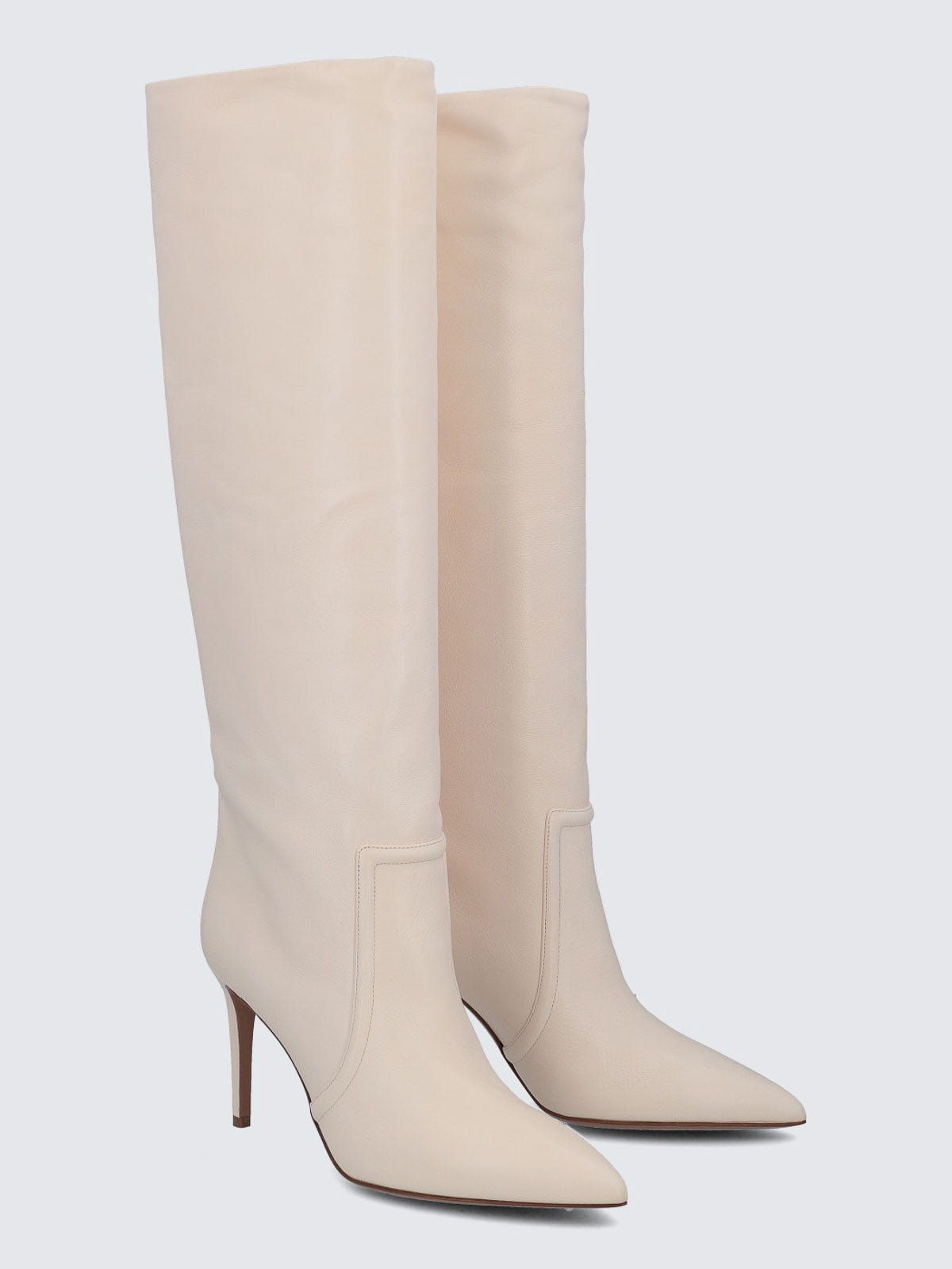 Bottes Stiletto 105 en cuir - Vanilla