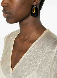 Robe avec transparences brillantes en soie - Silver