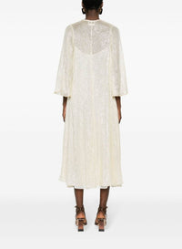 Robe avec transparences brillantes en soie - Silver