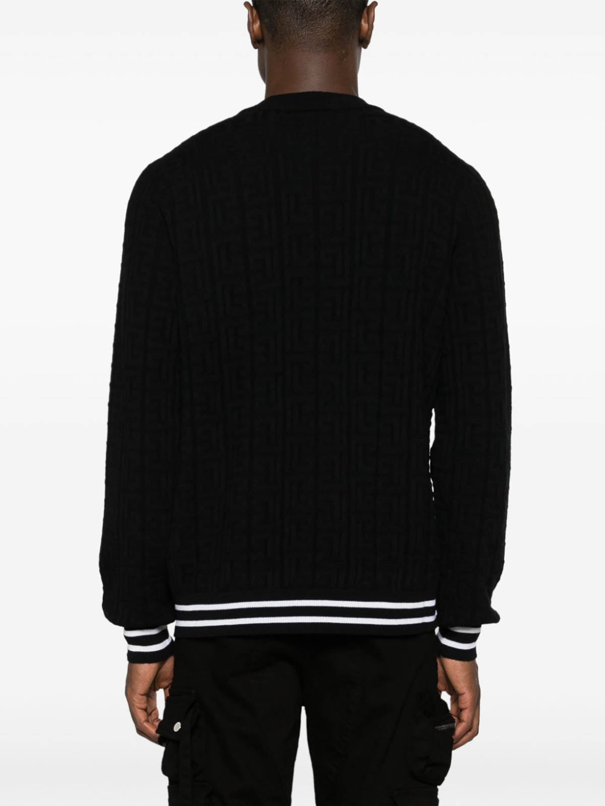 Wool monogram sweater - Black & White
